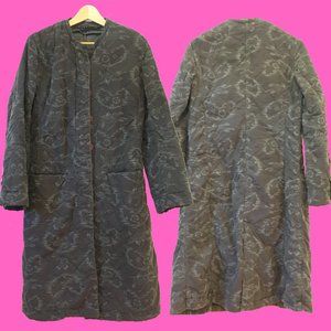 Cozy Coat With Floral/Bird Pattern